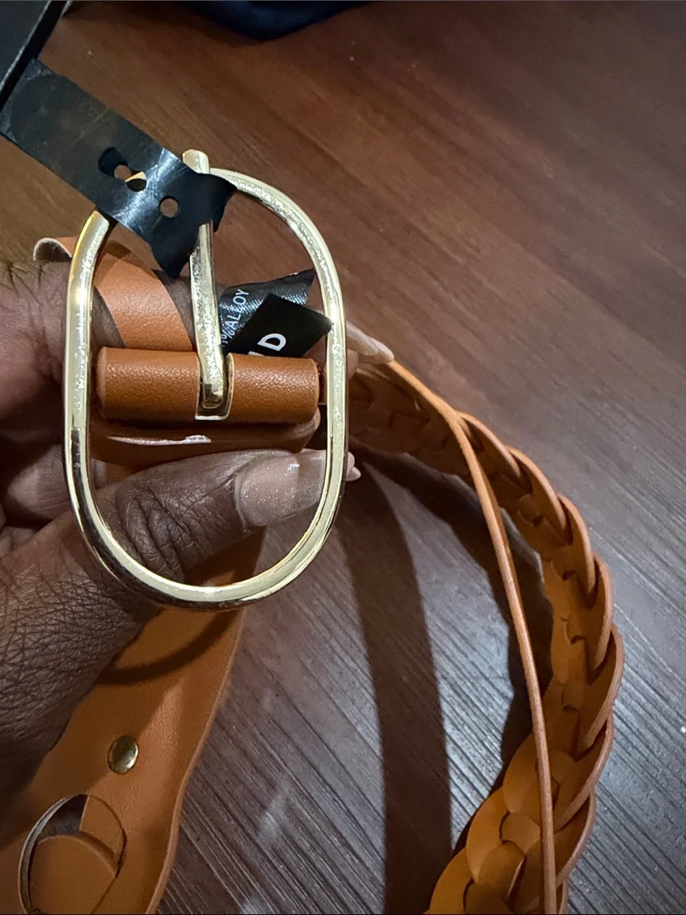 torrid Braided Tan Belt with Gold Buckle